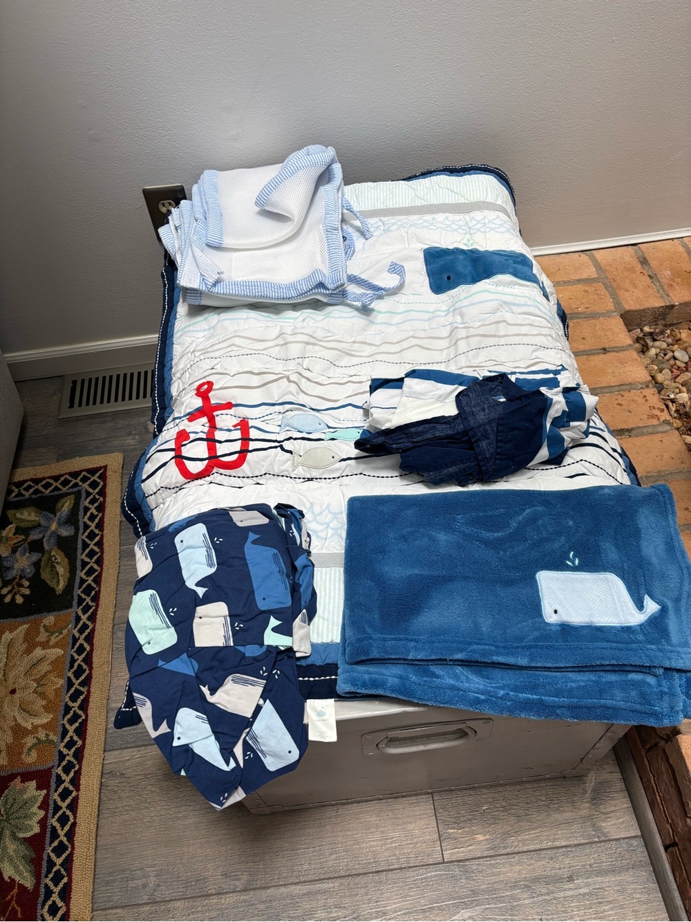 Target Navy Blue and Light Blue Whale-Themed Baby Bedding Set